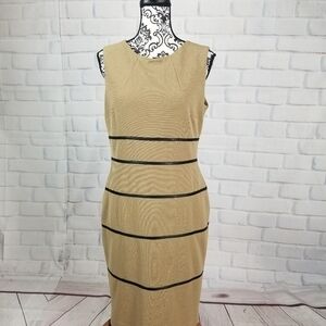 Kasper size 10p sleeveless zip back strip dress